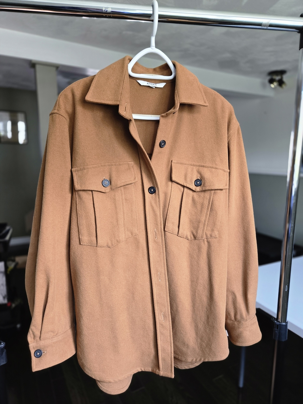 Anian The Twill Overshirt Recycled Cotton Shirt Jacket Made In Canada
